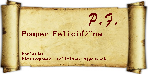 Pomper Feliciána névjegykártya